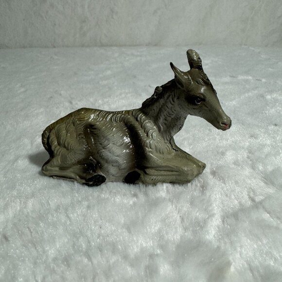 Vintage Christmas Nativity Replacement Chalk-ware Donkey Figurine Italy - Picture 1 of 5